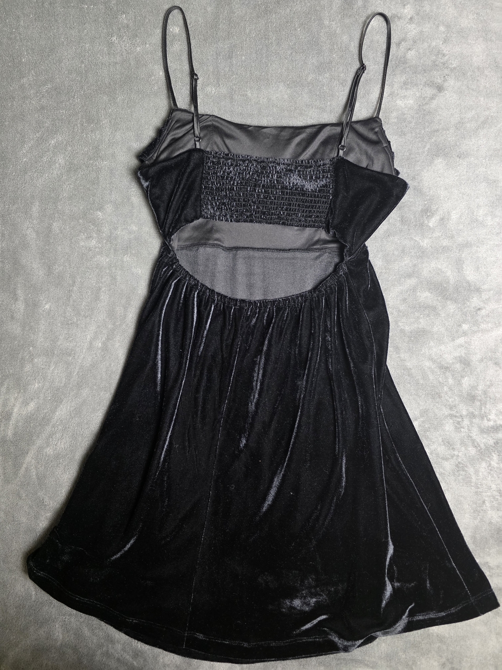 Urban Outfitters Black Velvet Cowl Neck Mini Dress XS Spaghetti Strap - Picture 6 of 10